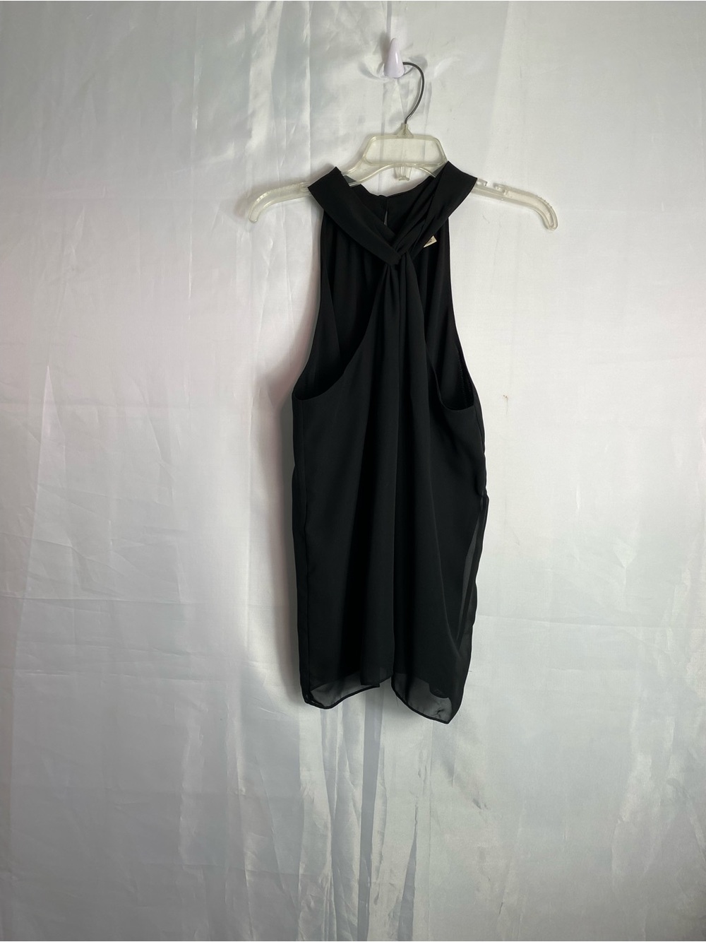 Twist-Neck Black Halter Camisole